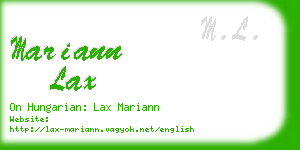 mariann lax business card
